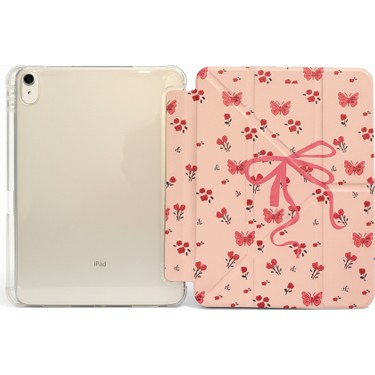 Fibaks iPad 11 A16 2025 10. Nesil 10.9 Kılıf Pembe Çiçek Fiyatı