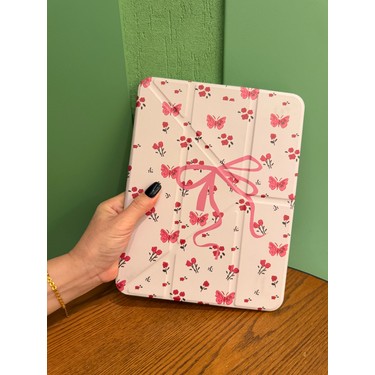 Fibaks iPad 11 A16 2025 10. Nesil 10.9 Kılıf Pembe Çiçek Fiyatı