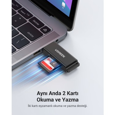 UGREEN USB 3.0 SD ve Micro SD Kart Okuyucu, Siyah, 40752 Fiyatı