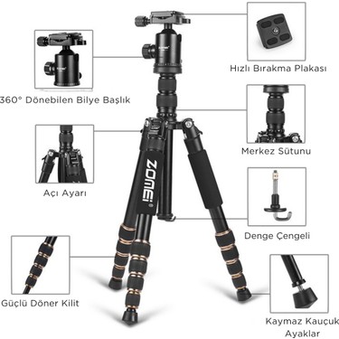 Zomei Z669 Magnezyum-Alüminyum Alaşımlı Tripod/monopod- Fiyatı