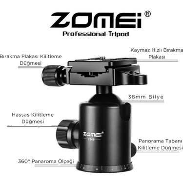 Zomei Z669 Magnezyum-Alüminyum Alaşımlı Tripod/monopod- Fiyatı