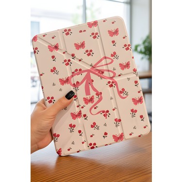 Fibaks iPad 11 A16 2025 10. Nesil 10.9 Kılıf Pembe Çiçek Fiyatı
