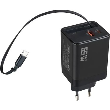 GUNKES 65WATT 2xusb-C + 1xusb-A Çıkışlı, Dahili Usb-C Fiyatı