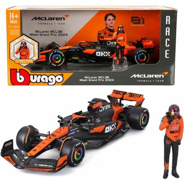 Bburago 1:24 Mclaren MCL38 Miami Grand Prix 2024 Figürlü Fiyatı