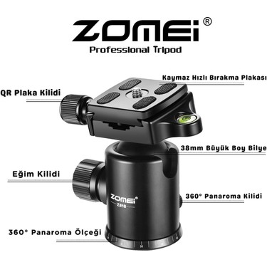 Zomei Z818 Magnezyum-Alüminyum Alaşımlı Tripod/monopod- Fiyatı