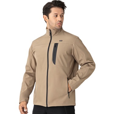 Crozwise Bej Erkek Su Geçirmez Softshell Outdoor Mont / Fiyatı