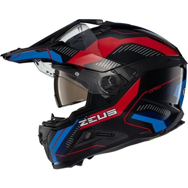 Zeus ZS-913 BK19P Black Red Blue Kapalı Kask Fiyatı