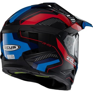 Zeus ZS-913 BK19P Black Red Blue Kapalı Kask Fiyatı