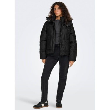 Only Siyah Kadın Mont Onlagnes Coated Puffer Jacket Otw Fiyatı