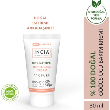 INCIA ATOPURE ® %100 Doğal Göğüs Ucu Bakım Kremi Yumuşatma Fiyatı