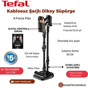 Tefal X-Force Flex 15.60 Animal TY99F1 Şarjlı Dikey Süpürge Fiyatı
