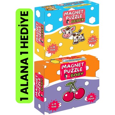 Minkino 2'li Magnet Puzzle Seti | 1 Alana 1 Bedava | Kitabı