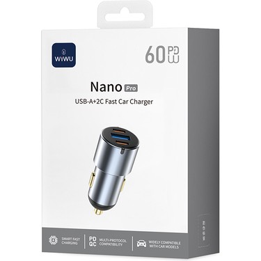 Wiwu WI-CC032 Nano Pro Dual Type-C + Usb-A Hızlı Şarj Akım Fiyatı