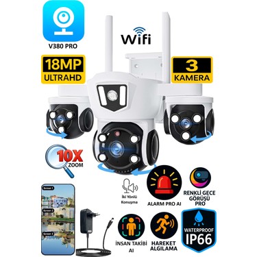 Elite Mizu V380 Pro 18MP Üç Kameralı Wifi Dış Mekan Akıllı Fiyatı