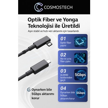 Cosmostech Link Cable Kablosu 5 Metre – Pcvr Uyumlu Type-C Fiyatı