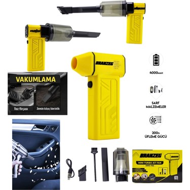 Branzeg Turbo Jet Fan Şarjlı Üfleme Çekme 14.000RPM 4000MAH Fiyatı
