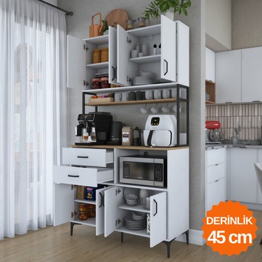 Rani JE209 Çok Amaçlı Dolap 8 Kapaklı 2 Çekmeceli Raflı Fiyatı