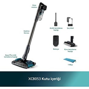 Philips 8000 Serisi Aqua Plus Kablosuz Dik Süpürge, Islak Fiyatı