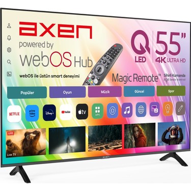 Axen AX55QMN252 55 139 Ekran Uydu Alıcılı 4K Ultra HD webOS Fiyatı
