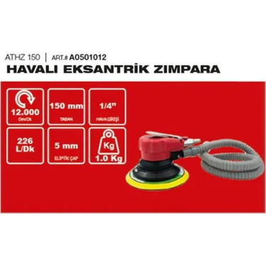 Attlas Athz 150 Havalı Eksantrik Zımpara (A0501012) Fiyatı