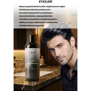 ALL BLİSS All Bliss Siyah ton Saç Şampuan 400 ml – Kafein, Fiyatı