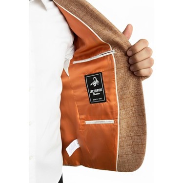 Plus Scorpion Ekoseli Slim Fit Erkek Blazer Ceket – Şık Fiyatı
