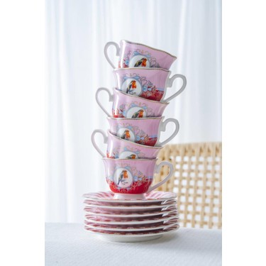 Acar SYT-08596 Birdie Pembe 6'lı Kahve Fincan Takımı Fiyatı