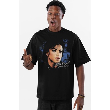 Fuddy Moda Unisex Michael Jackson Baskılı Siyah Tişört, Fiyatı