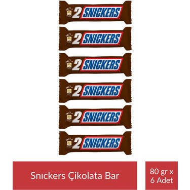 Snickers Snıckers Çikolata Bar 80 gr x 6 Adet Fiyatı