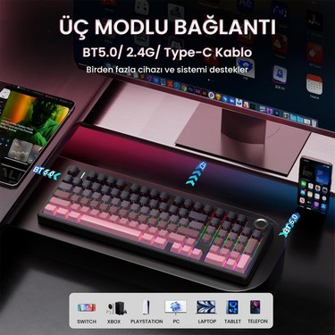 Aula F99 Pro 3 Modlu Rgb Hot Swap Mekanik Reaper Switch Fiyatı