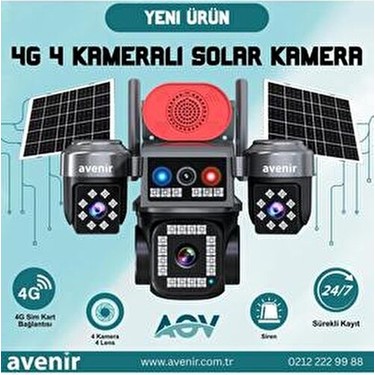 Avenir AV-S445 E-Sim 4 Kameralı Güneş Enerjili Kamera Tüm Fiyatı