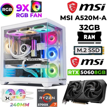 Xaser Sword X60 Ryzen 7 5700X 32GB Ram 1tb M.2 Nvme SSD 8gb Fiyatı