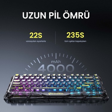 Gravastar Mercury K1 Lite Rgb Kablosuz Mekanik Gaming Fiyatı