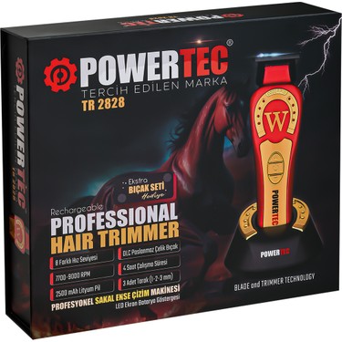 Powertec TR-2828 Tam Profesyonel 9.000RPM 8 Kademeli Sakal Fiyatı
