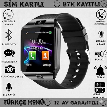 Woodhub DZ09 Sim Kartlı Akıllı Saat Sd Kartlı Model Kameralı Fiyatı