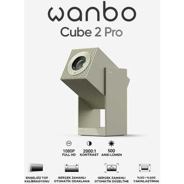 Wanbo Cube 2 Pro Projeksiyon cihazı 500 Ansilümen Fiyatı