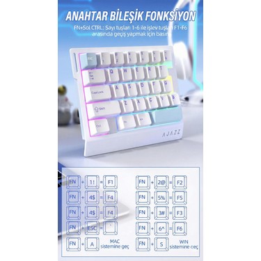 Ajazz AK029 Tek El Kablolu Manyetik Switch Oyun Klavyesi- Fiyatı