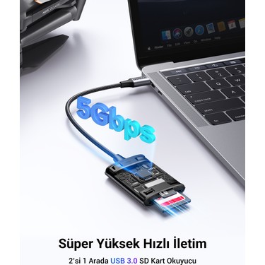 UGREEN Type-C to SD ve Micro SD Kart Okuyucu Adaptör, 80888 Fiyatı