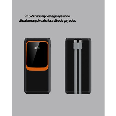 Powerbank 20000 Mah Dijital Ekranlı ve Çok Kablolu Hızlı Fiyatı