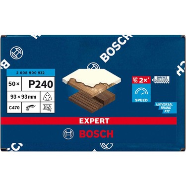 Bosch Expert 93X93 mm 240 Kum Üçgen Zımpara Kağıdı 50'li Fiyatı