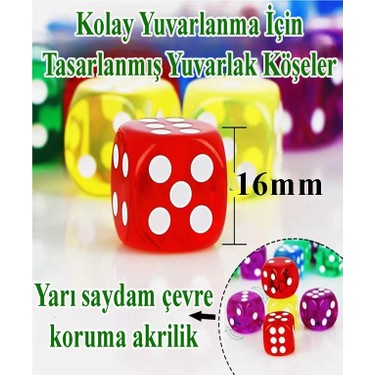 Artlantis Beyaz Okey Zarı 4 Adet Beyaz Renkli Oyun Zarı Fiyatı