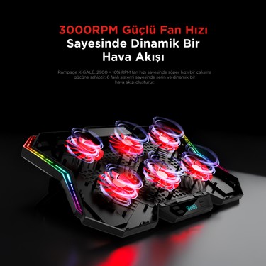 Rampage AD-RX44 X-GALE 6 Fanlı 12 RGB Işık Modlu 7 Kademe Fiyatı