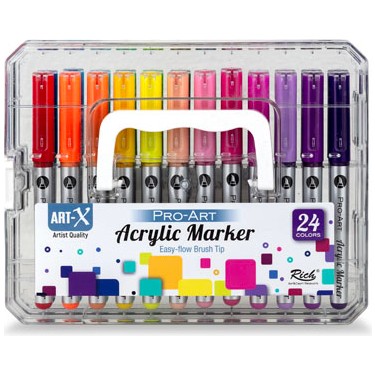 Rich Art-X Pro Fırça Uçlu Akrilik Marker Seti 24 Renkli Fiyatı