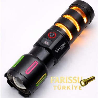 212 Farissu Alaska 30W Zoomlu LED El Feneri | 3000 Lümen | 1 Fiyatı