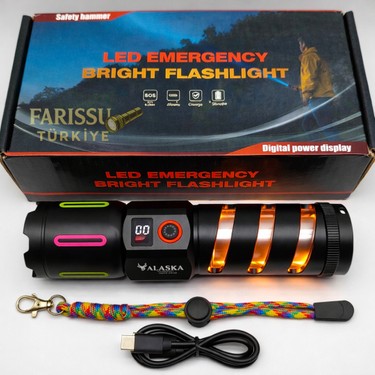 212 Farissu Alaska 30W Zoomlu LED El Feneri | 3000 Lümen | 1 Fiyatı