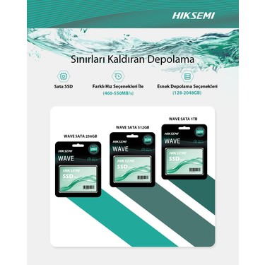 Hiksemi Hs-Ssd-Wave(S) 512G 530MB/S - 450MB/S 3D Nand Sata 3 Fiyatı