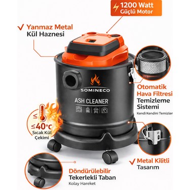 Arinco-houseです Somineco 1200W Çok Amaçlı Elektrikli Kül Temizleme Süpürgesi Fiyatı