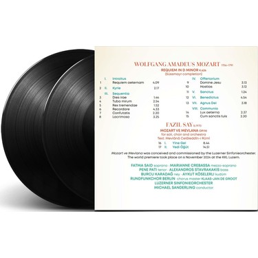 Fazil Say Mozart & Mevlana アナログレコード Warner Music Fazıl Say - Mozart & Mevlana (2'li Plak) Fiyatı