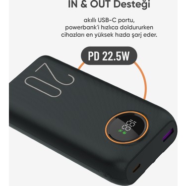 Enkado SNP-3013 20.000 Mah Hızlı Şarj LED Göstergeli Fiyatı