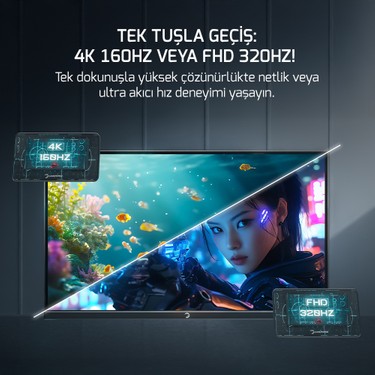 Gamepower Kaze Dual 27″ 0.5ms 4K 160Hz - Fhd 320Hz Fast IPS Fiyatı